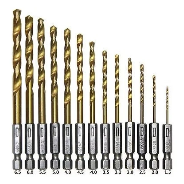 Rekotools-1/4'' Bits Saplı Tin Kaplı Hss Matkap Ucu Seti 13 Parça - Görsel 2