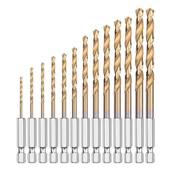 Rekotools-1/4'' Bits Saplı Tin Kaplı Hss Matkap Ucu Seti 13 Parça - Görsel 3