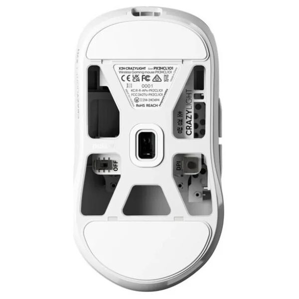 Pulsar X2H CrazyLight Mini Beyaz Şarjlı Makrolu Ergonomik Optik Kablosuz Oyuncu Mouse - Görsel 4
