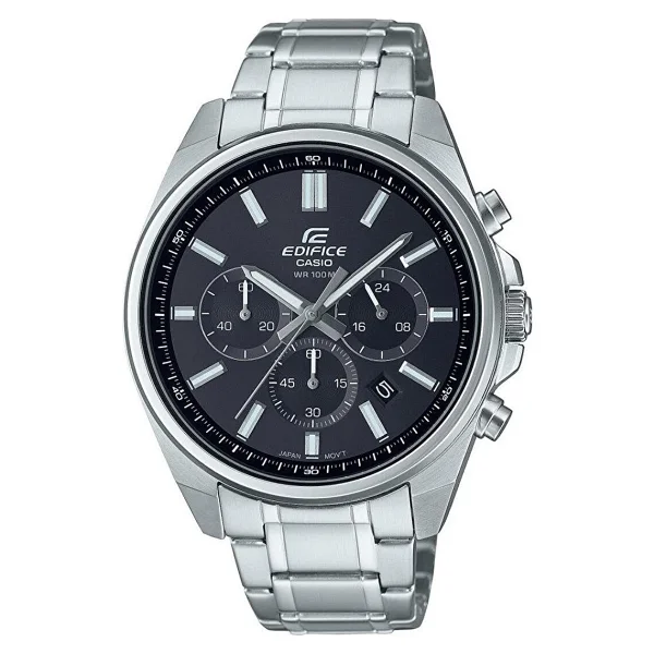 Casio Edifice EFV-650D-1AVUDF Çelik Kordon Siyah Erkek Kol Saati - Görsel 3