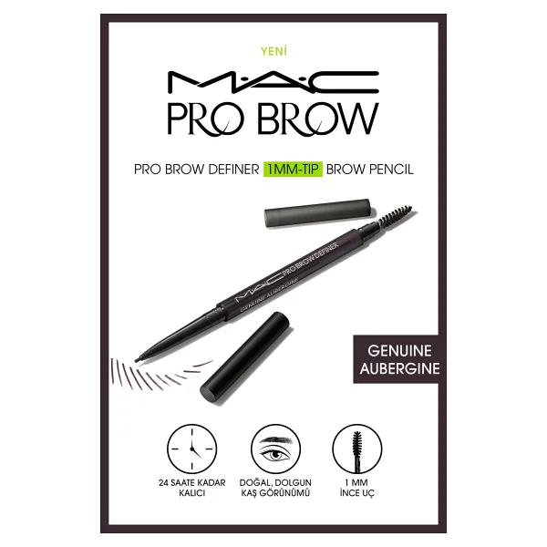 M.A.C Pro Brow Definer 1MM Tip Genuine Aubergine Kaş Kalemi - Görsel 5