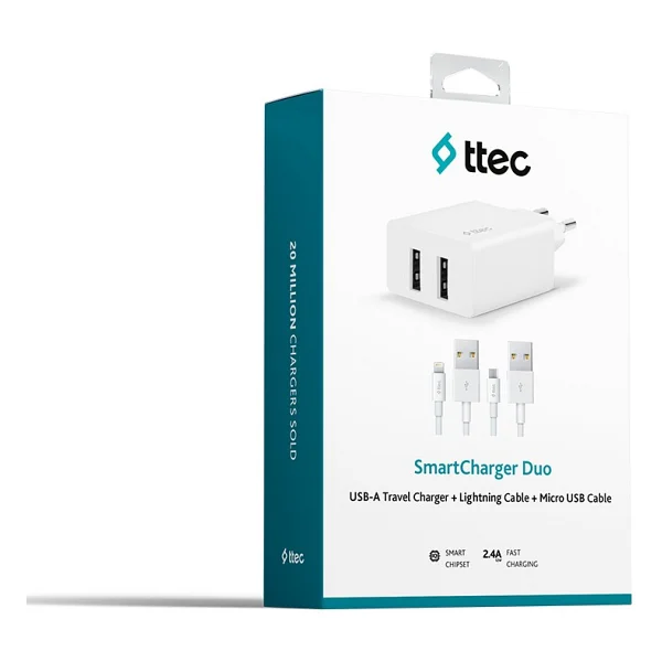Ttec SmartCharger Duo 2SCS21DB Lightning ve Micro USB Kablo Şarj Aleti - Görsel 5