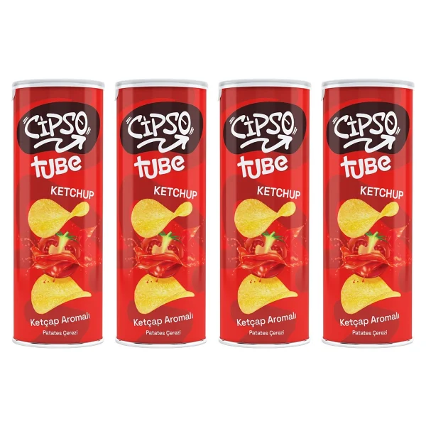 Cipso Tube Ketçap Aromalı Cips 160 Gr X 4 Adet - Görsel 3