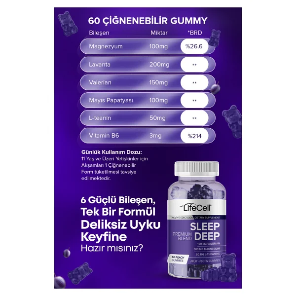 Lifecell Sleep Deep 60 Gummies - Görsel 4