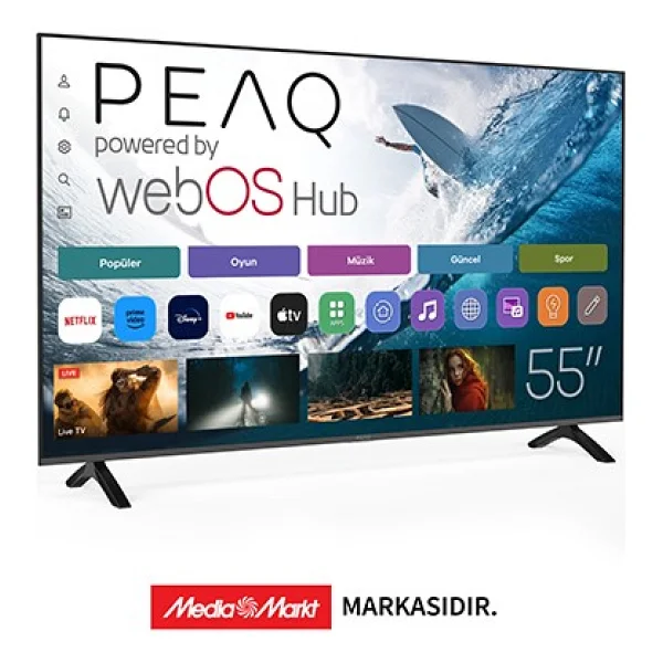 Peaq PQ55FMN25 4K Ultra HD 55" 140 Ekran Uydu Alıcılı webOS Smart LED TV - Görsel 2