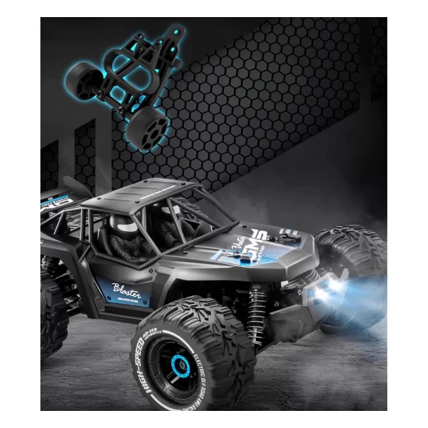 Giffy/Oyuncak Uzaktan Kumandalı Metal Gövde 50 Km Hız Yapan 4x4 Off-Road Arazi Aracı Şarjlı 1400 MaH (Mavi) - Görsel 7
