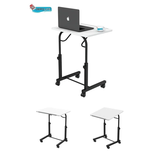 Depolife Eğim Yükseklik Ayarlı Laptop Sehpası Kahvaltı Ders Çalışma Bilgisayar Masası Metal Ayak Tekerlekli - Görsel 5