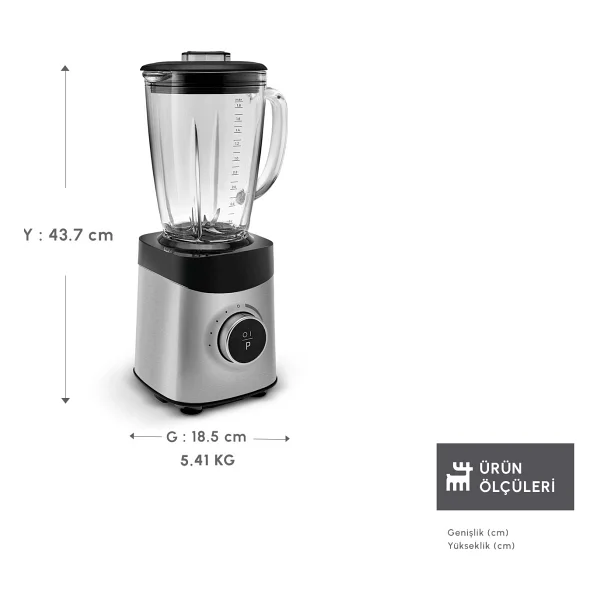 Karaca Dijital Inox 1800 W Smoothie Blender - Görsel 3
