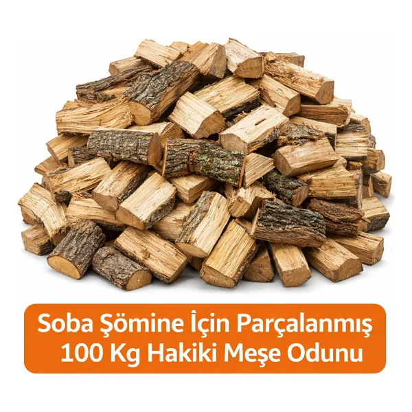 Dorello Meşe Odunu Soba Şömine Için Parçalanmış 100 kg Hakiki Meşe Odunu - Görsel 2