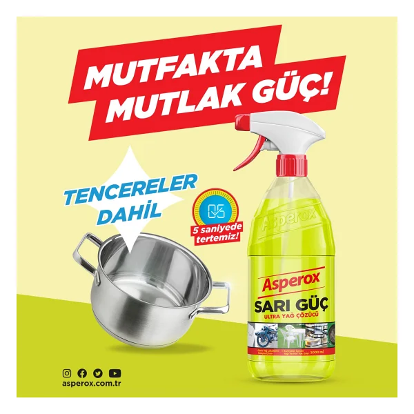 Asperox Sarı Güç Ultra Yağ Çözücü 1 lt - Görsel 8
