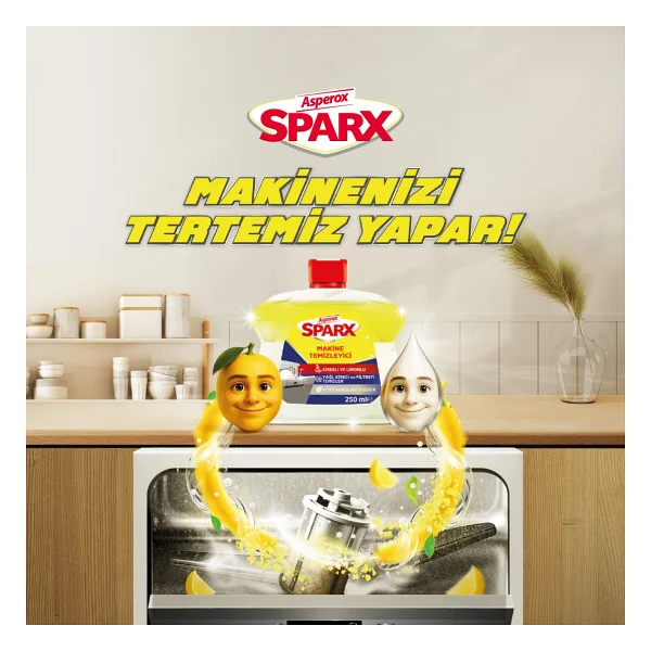 Asperox Sparx Bulaşık Makinesi Temizleyici 250 ml - Görsel 8