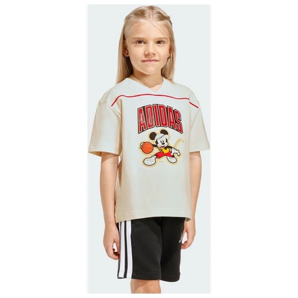Adidas Disney Mickey Mouse JZ7673 Krem Kısa Kollu V Yaka Çocuk Tişört - Görsel 5