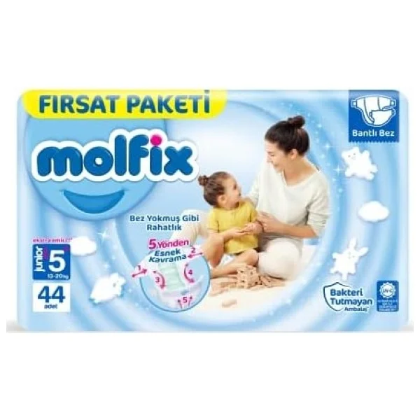 Molfix 5+ Numara Junior Plus 44'lü Bebek Bezi - Görsel 3