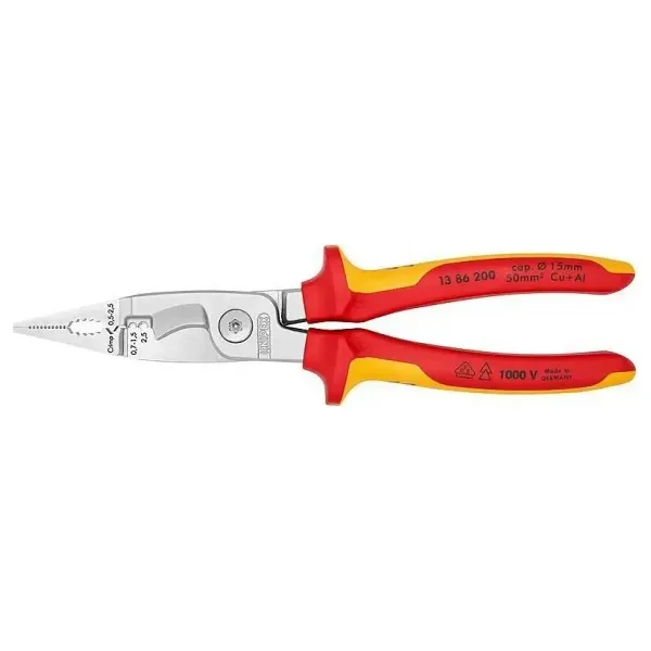 Knipex 13 86 200 200 mm VDE Kombine Elektrikçi Pensesi - Görsel 2