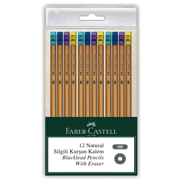 Faber-Castell Natural 12'li Silgili Kurşun Kalem - Görsel 4