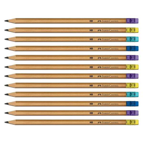 Faber-Castell Natural 12'li Silgili Kurşun Kalem - Görsel 3