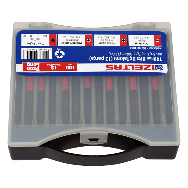 İzeltaş 4850001013 13 Parça 100 mm Uzun Bits Uç Takımı - Görsel 2