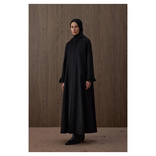 Ferraceci Gül Kaşmir Manto - Siyah - XL - Görsel 2