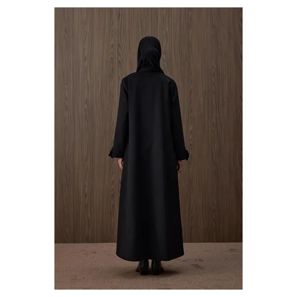 Ferraceci Gül Kaşmir Manto - Siyah - XL - Görsel 3