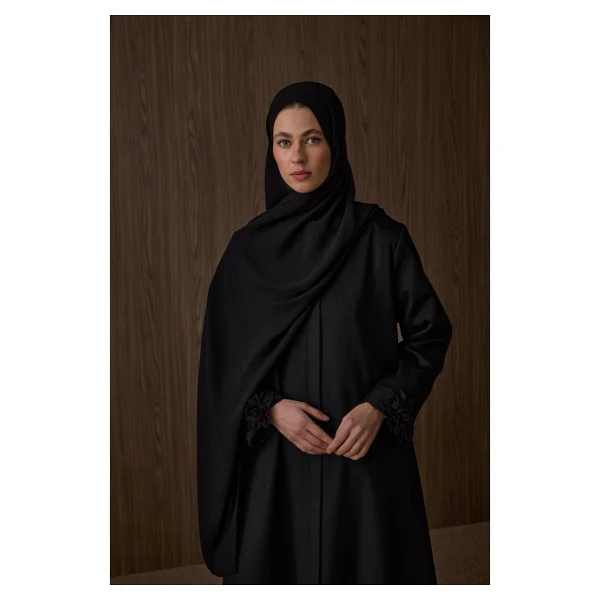 Ferraceci Gül Kaşmir Manto - Siyah - XL - Görsel 5