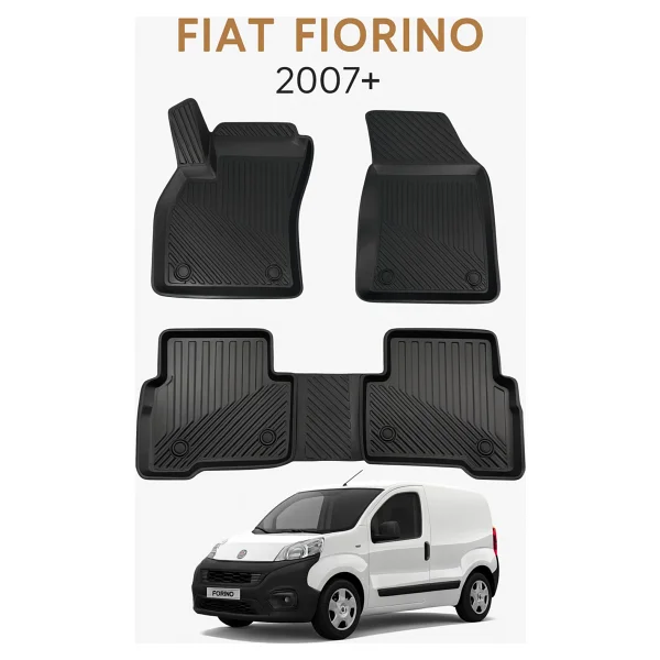 Black Gold Fiat Fiorino 2007-2023 Uyumlu 3d Oto Paspas Premium Siyah - Görsel 5