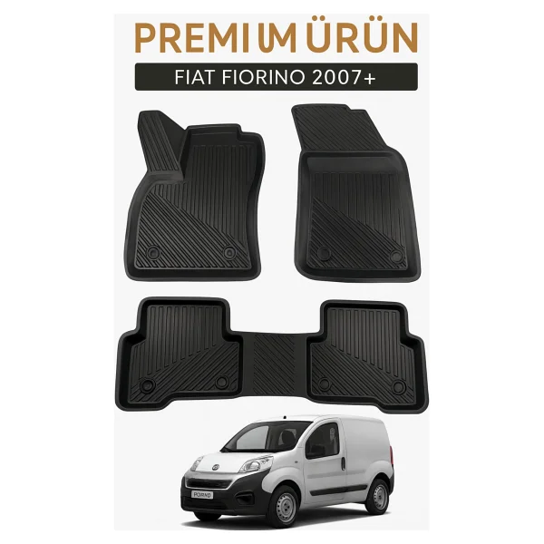 Black Gold Fiat Fiorino 2007-2023 Uyumlu 3d Oto Paspas Premium Siyah - Görsel 2