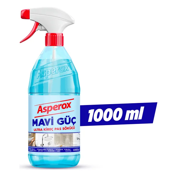 Asperox Mavi Güç Ultra Kireç ve Pas Sökücü 1000 ml Etkili Temizlik Ürünü Türkiye Menşeli - 1 lt - Görsel 2