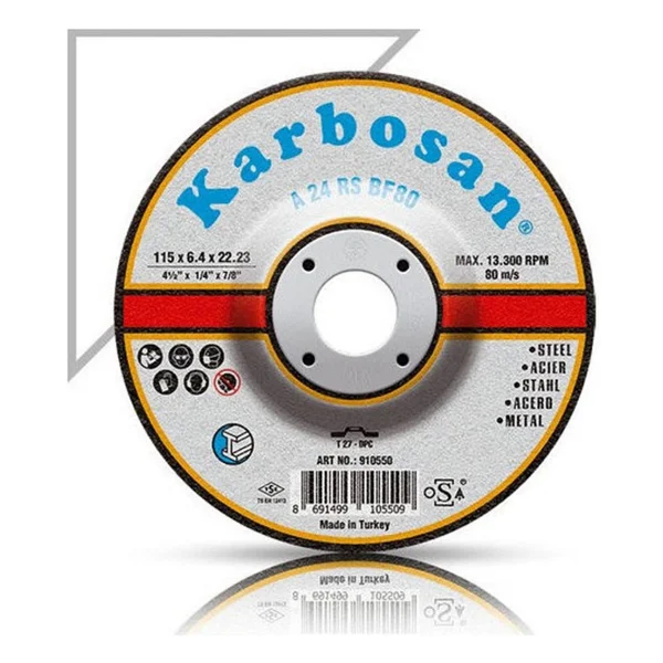 Karbosan 910550 115x6.4x22.23 mm Metal Taşlama Diski - Görsel 2