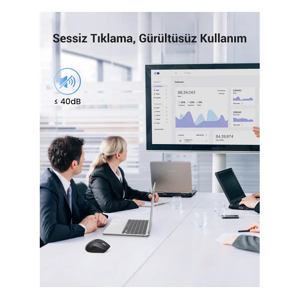 Ugreen 45792 Sessiz Ergonomik Optik Kablosuz Mouse - Görsel 7