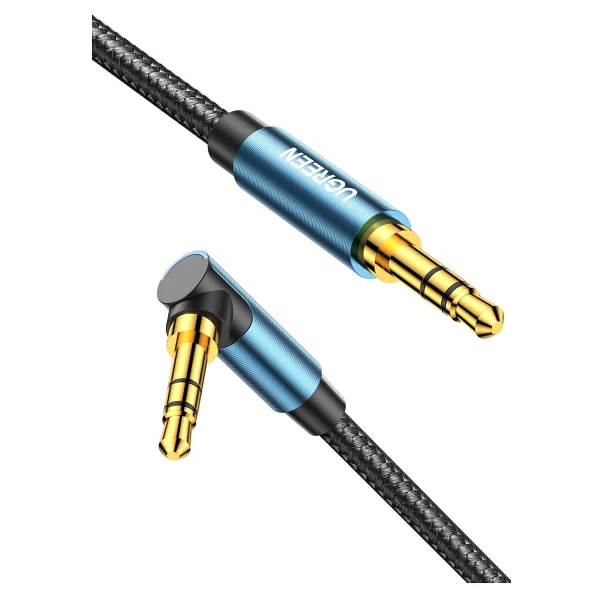 Ugreen 90 Derece L Tipi 3.5 Mm Aux Ses Kablosu, Mavi, 1 Metre, 60179 - Görsel 6