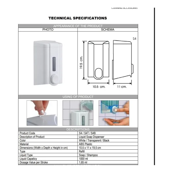 Vialli S4 1000 ml Sıvı Sabun Dispenseri - Görsel 2