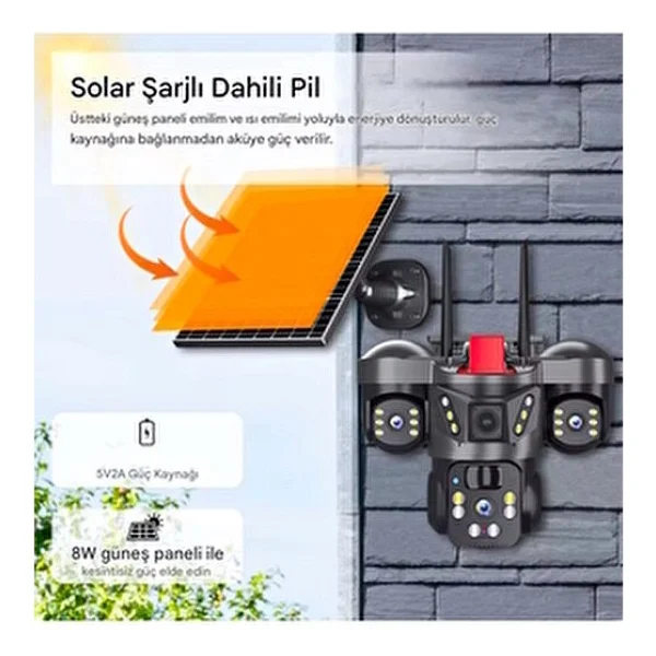 O-Kam 8050 9 MP Solar Güneş Enerjili Güvenlik Kamerası - Görsel 6
