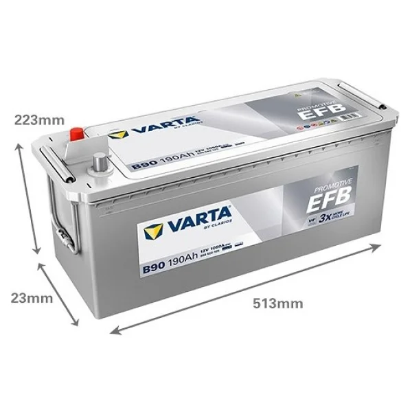 Varta Promotive B90 Start-Stop EFB 12 V 190 Ah 1050 CCA Akü - Görsel 2