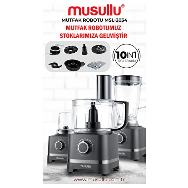Musullu MSL-2034 10in1 2000 W Mutfak Robotu - Görsel 6