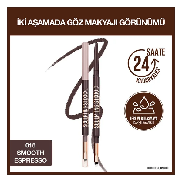 Maybelline New York Sculpting Stix Çift Uçlu 015 Smooth Espresso Göz Kalemi - Görsel 3