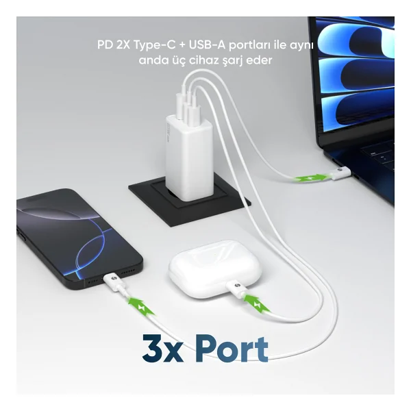 S-link SL-ECG65 65 W Hızlı Şarj Adaptörü - Görsel 2