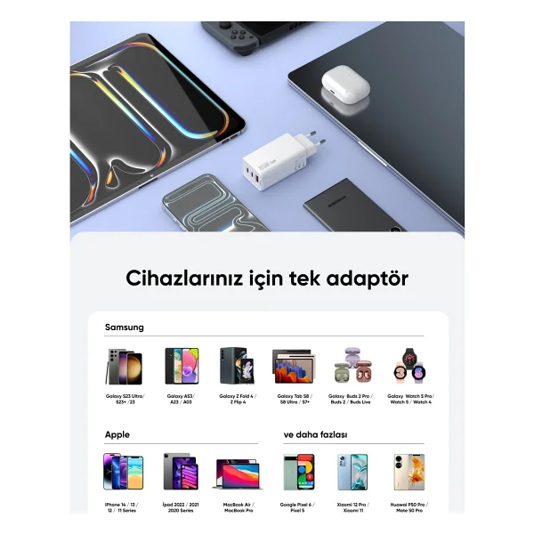 S-link SL-ECG65 65 W Hızlı Şarj Adaptörü - Görsel 6