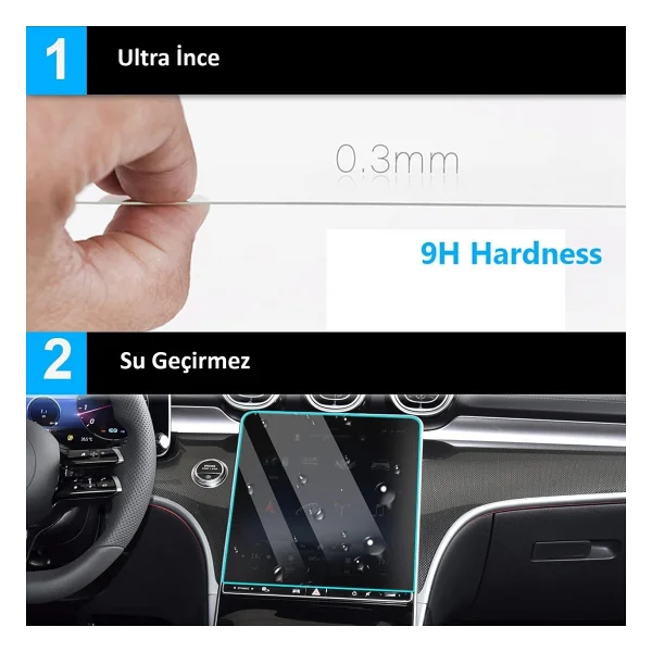 Mobilite BYD SEALION 7 Uyumlu Multimedya Gösterge ve Sağ Panel 3 lü Set 9H Nano Ekran Koruyucu - Görsel 3