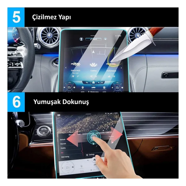 Mobilite BYD SEALION 7 Uyumlu Multimedya Gösterge ve Sağ Panel 3 lü Set 9H Nano Ekran Koruyucu - Görsel 5