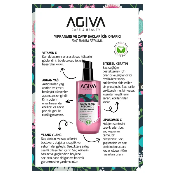 Agiva Ylang Ylang Liposom C 100 ml Saç Serumu - Görsel 8