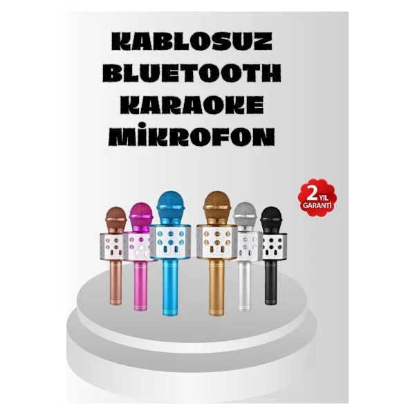 Kablosuz Bluetooth Karaoke Mikrofon Yankı Efektli - 1 - Görsel 6