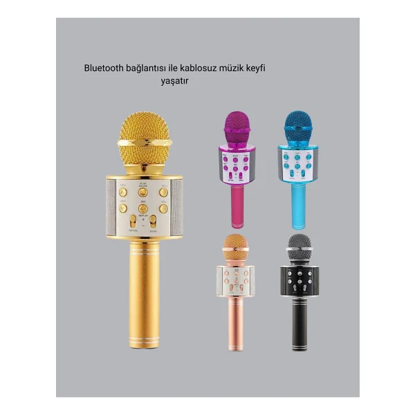 Kablosuz Bluetooth Karaoke Mikrofon Yankı Efektli - 1 - Görsel 2