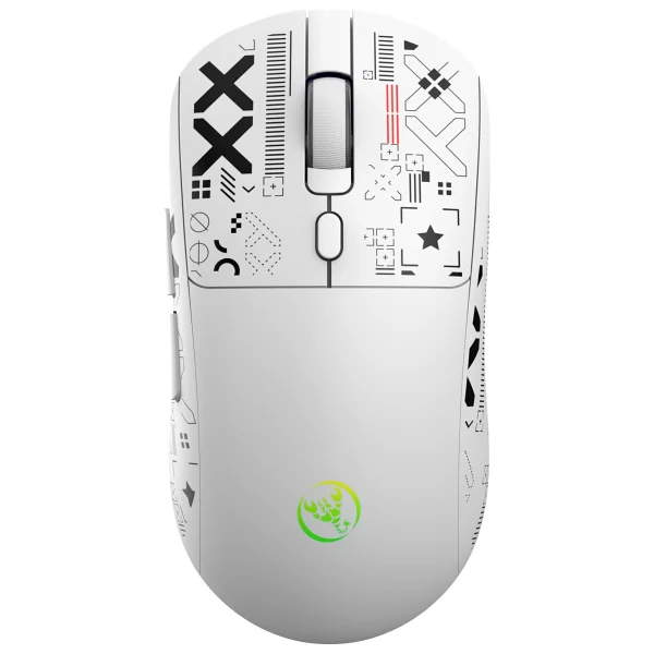 Hxsj T90 Pro Beyaz Şarjlı Optik Kablolu/Kablosuz Oyuncu Mouse - Görsel 3