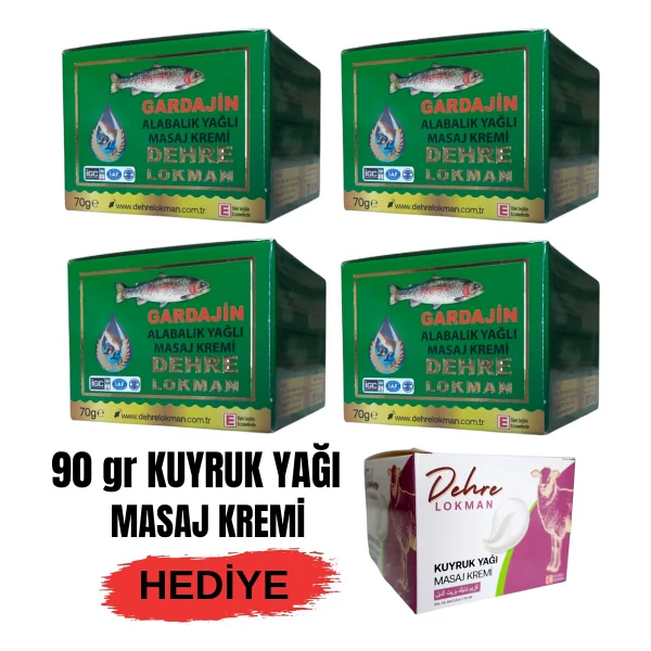 Dehre Lokman Gardajin Alabalık Yağı Kremi 70 gr x 4 Ad.& Kuyruk Yağı Masaj Kremi Hediye - Görsel 6