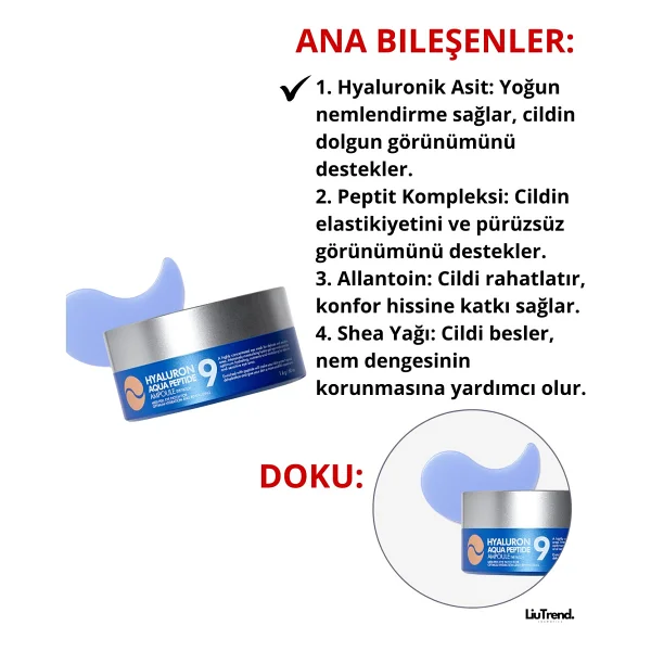MEDIPEEL Hyaluron Aqua Peptide 9 Ampoule Nemlendirici 60'lı Göz Altı Maskesi - Görsel 4