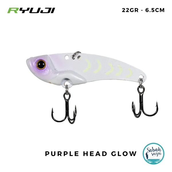 Ryuji Mirror Vıb Vibrasyon Jig 6.5cm 22GR Purple Head Glow - Görsel 2
