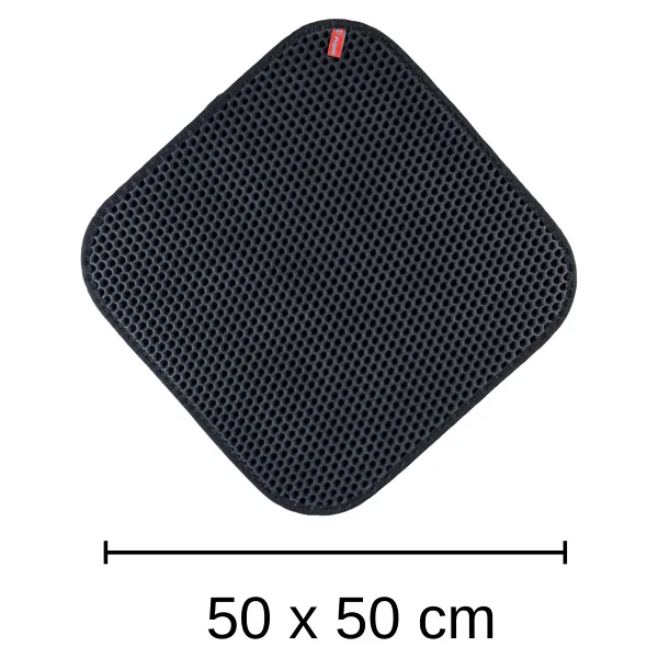 Pugalo CleanPaw Premium Kedi Tuvalet Önü Paspası, Çift Katmanlı Kedi Kumu Toplayıcı, Geniş Delikli, Kolay Temizlenir (Siyah, 50 x 50) - Görsel 7