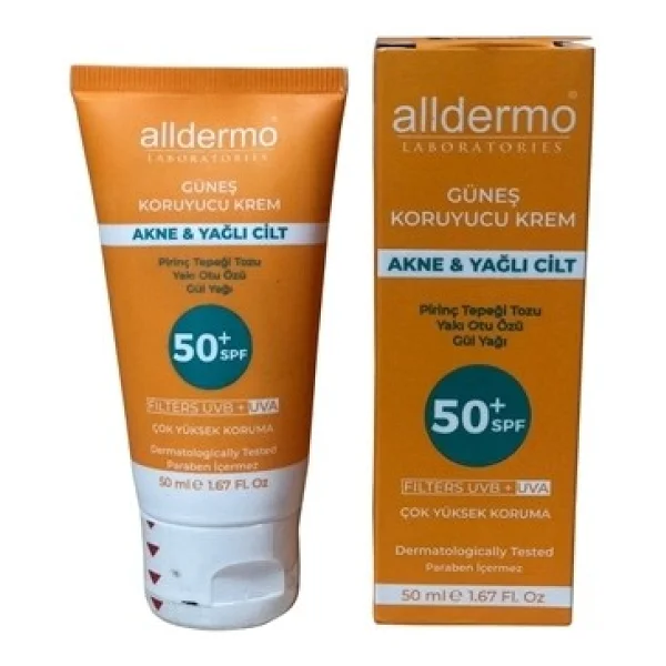 Alldermo Akneli ve Yağlı Ciltler için 50 ml 50 Faktör Güneş Kremi - Görsel 3