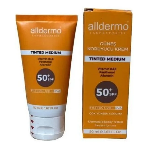 Alldermo Medium 50 ml 50 Faktör Renkli Güneş Kremi - Görsel 3