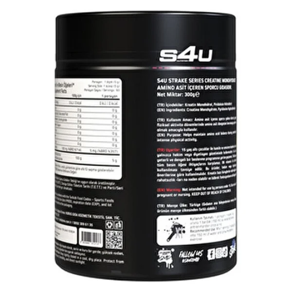 S4U Strake Series 300 gr Mikronize Kreatin - Görsel 3
